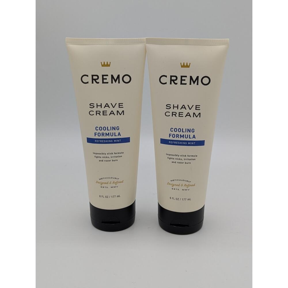 2-Pack Cremo Cooling Formula Shave Cream Refreshing Mint, 6oz Each New